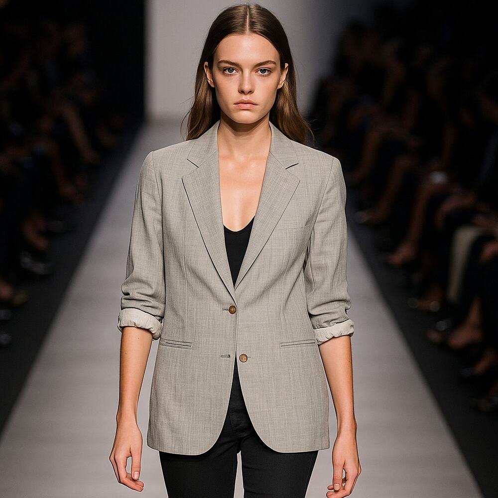 Helmut Lang Light Gray Single-Breasted Blazer